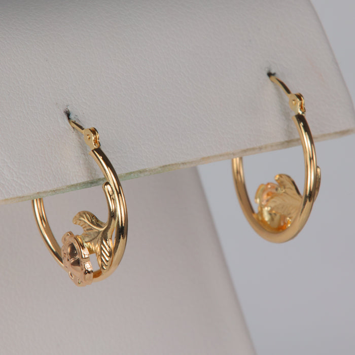 estate yellow and rose gold hoops