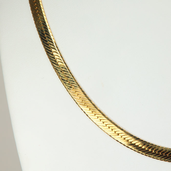 yellow gold herringbone necklace