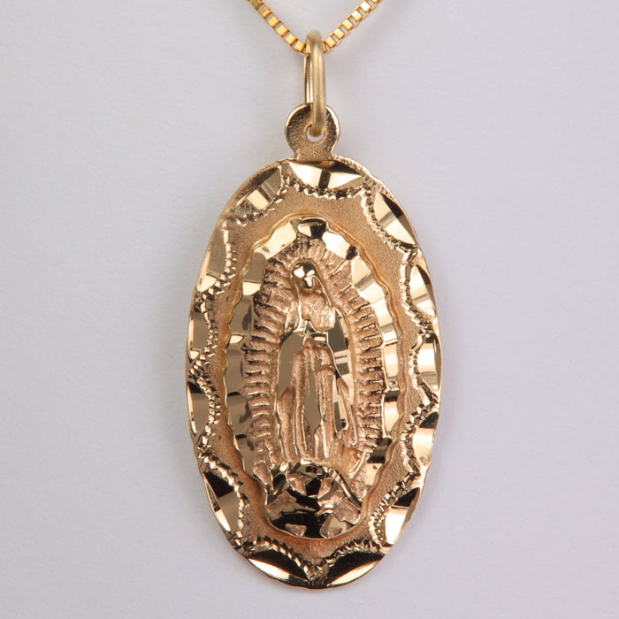 estate pendant yellow gold Mary medal