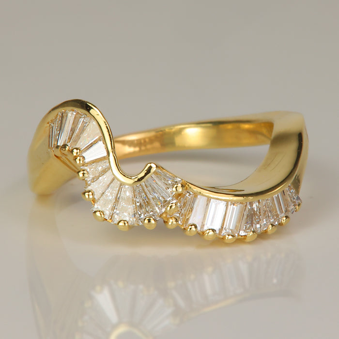 gold and diamond abstract shape Jose Hess ring