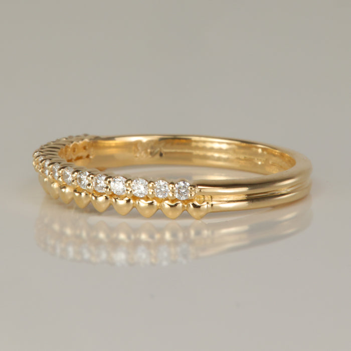 gold heart and diamond anniversary ring