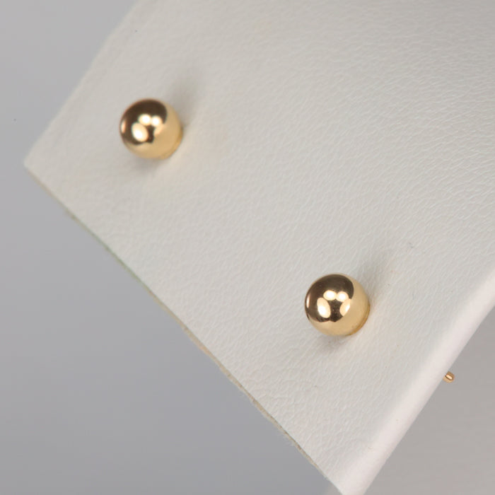 estate stud earrings yellow gold ball
