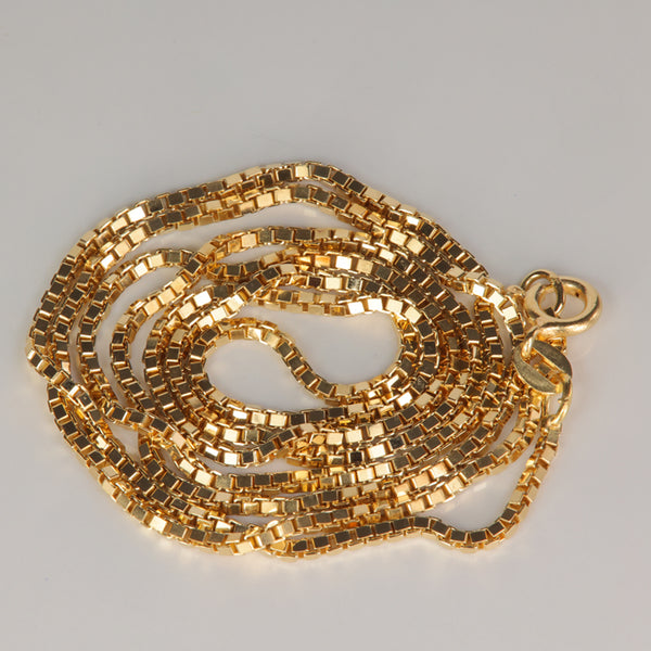 18K Yellow Gold Box Link Chain 22