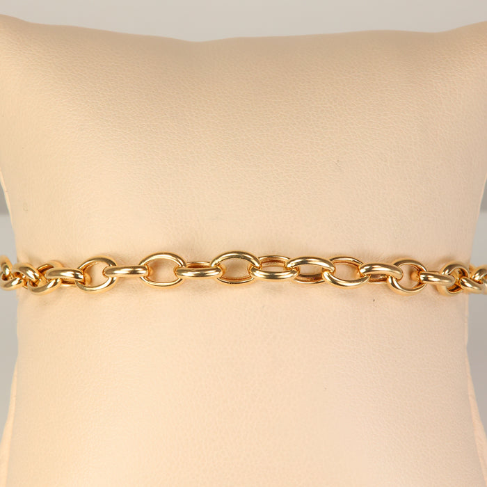 yellow gold cable link bracelet 