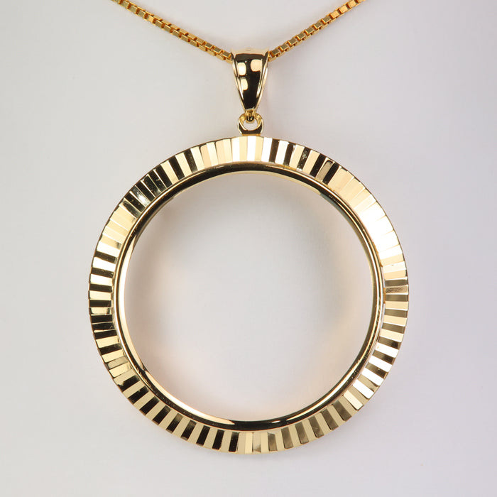 yellow gold coin pendant 