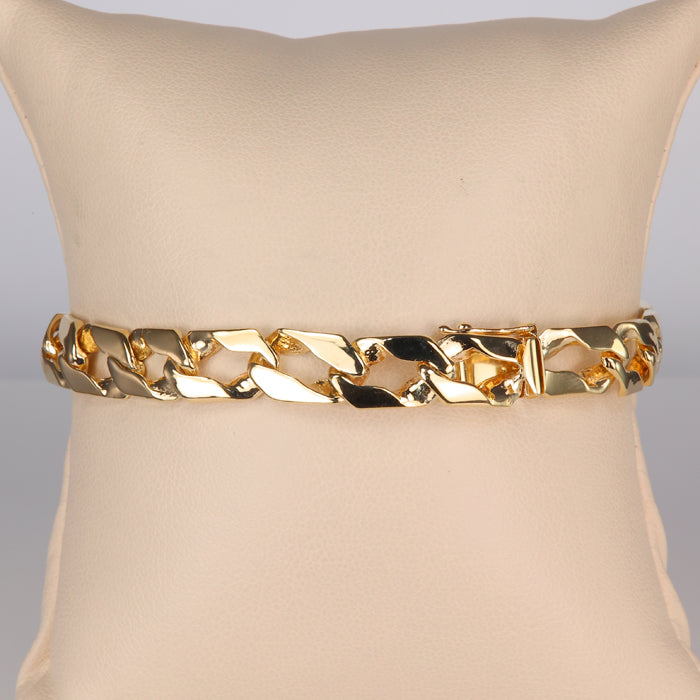 estate yellow gold thick curb link bracelet