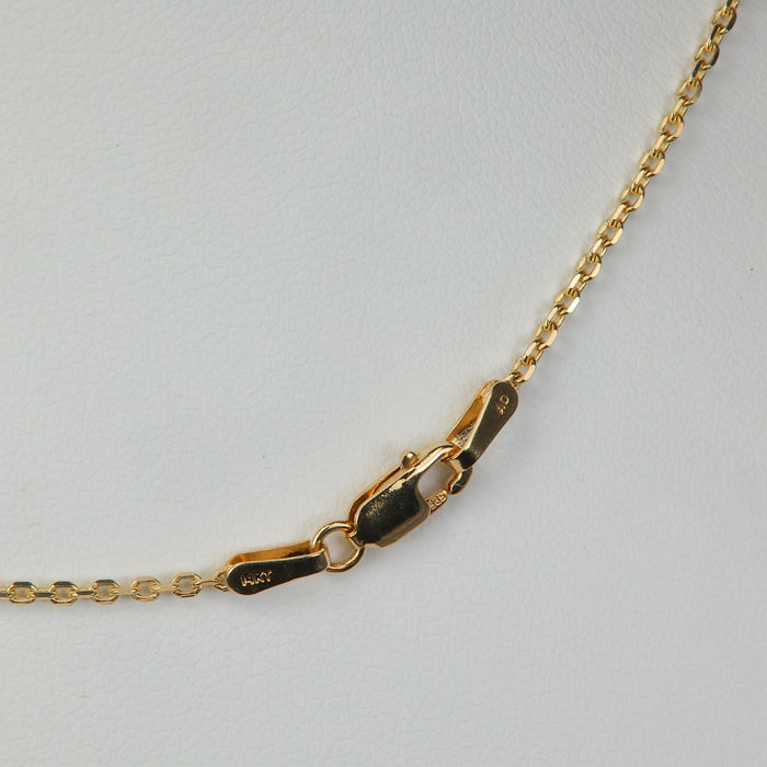 diamond cut cable link chain and clasp in yellow gold