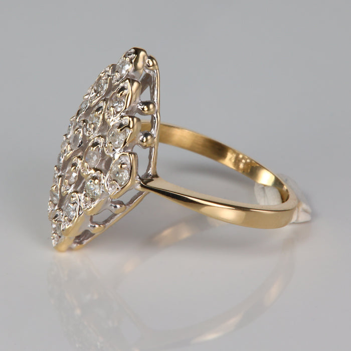 estate yellow gold and diamond ring