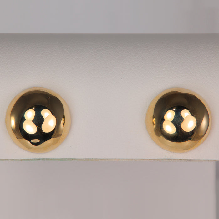 estate yellow gold earrings dome style