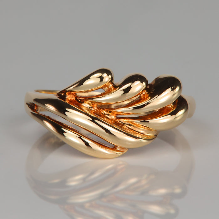 yellow gold flowing freeform ring