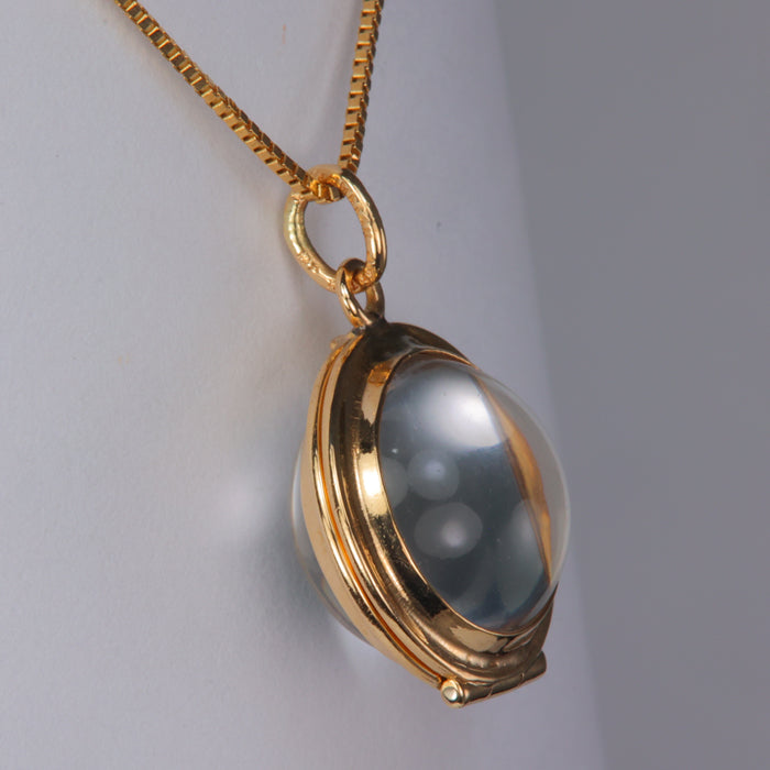 pendant for lock of hair in yellow gold