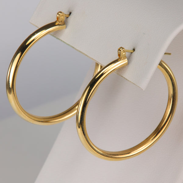 14K Yellow Gold Hoop Earrings - Moriartys Gem Art