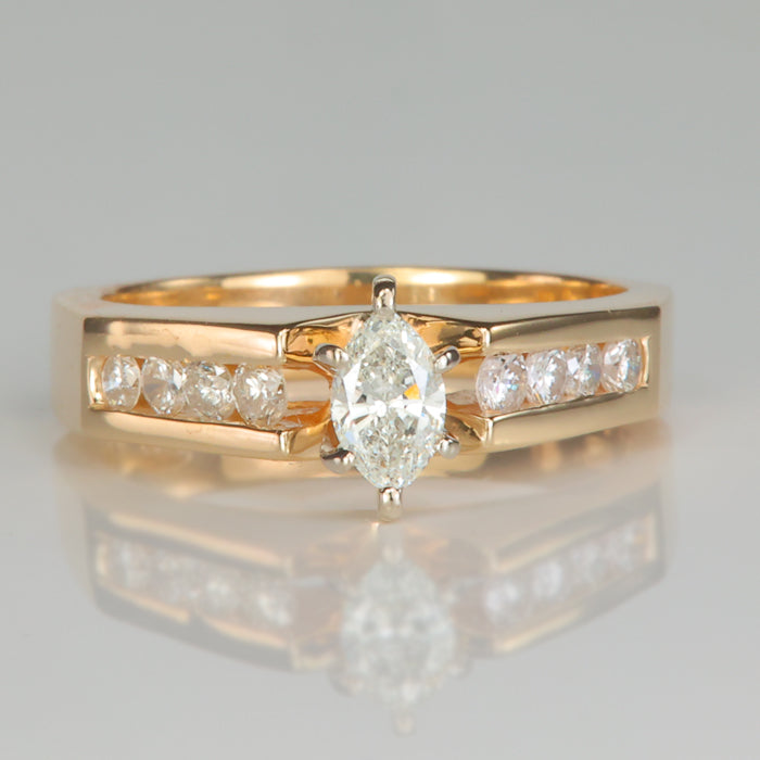 estate yellow gold diamond ring