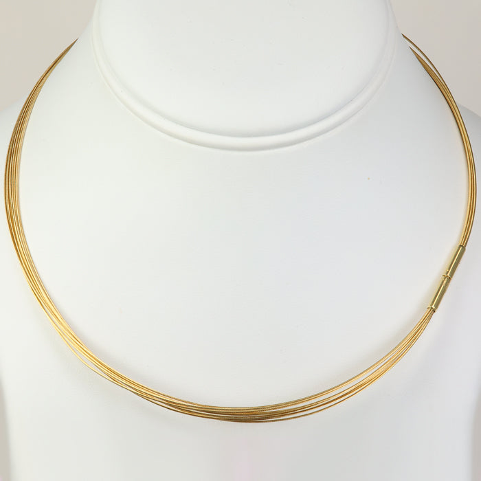 estate gold wire style cable necklace multiple strands