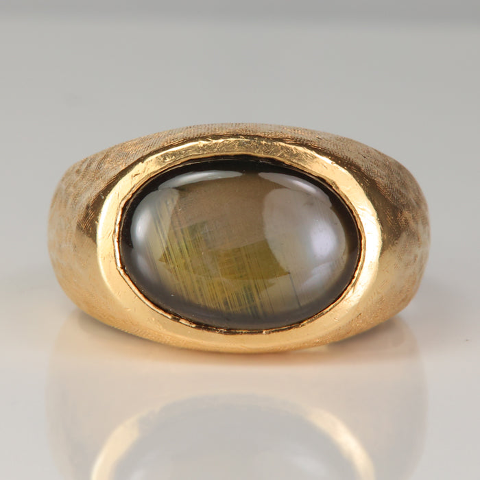 natural black star sapphire ring