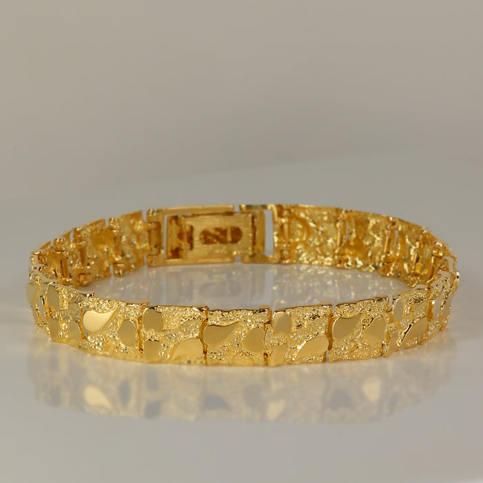 yellow gold nugget bracelet