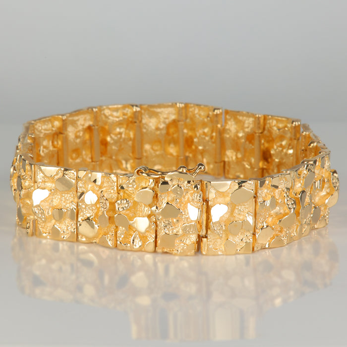 estate yellow gold bracelet with nugget style links