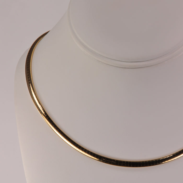 yellow gold omega necklace