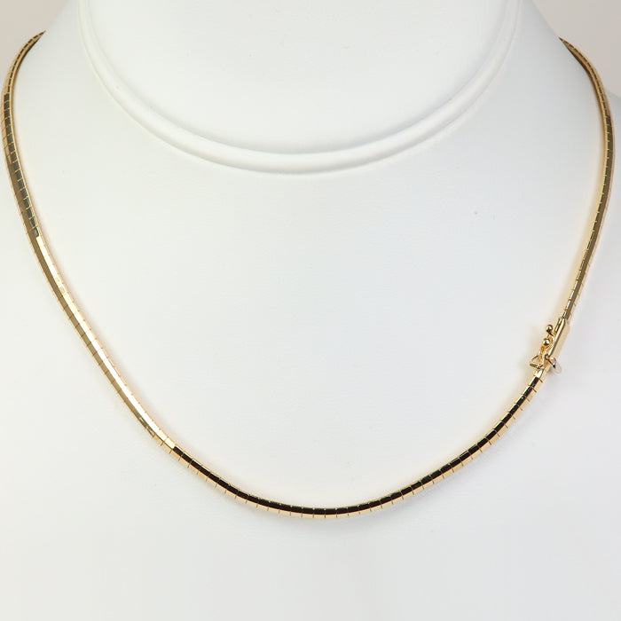 yellow gold omega necklace 