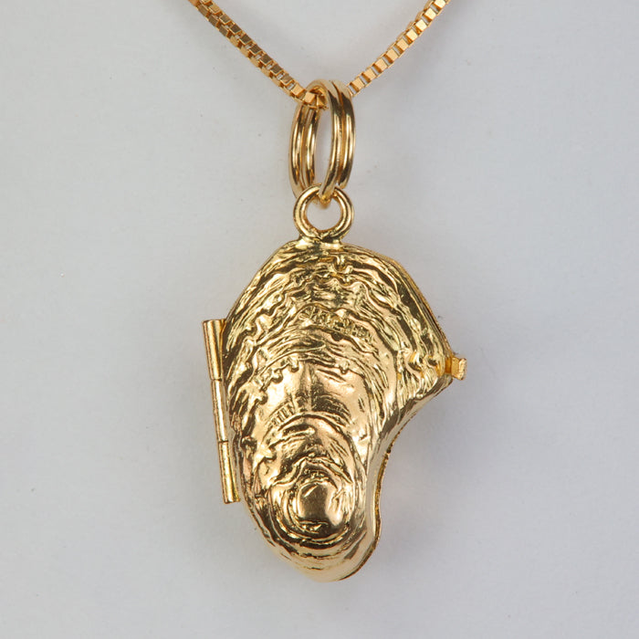 oyster pendant charm with pearl inside