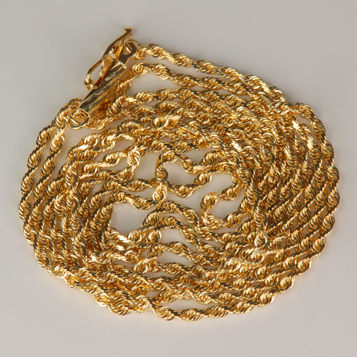 Rope link chain yellow gold
