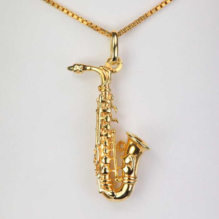 estate gold saxophone pendant 