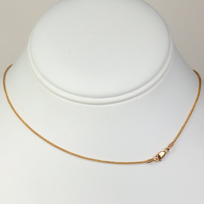 yellow gold 24 inch spiga chain