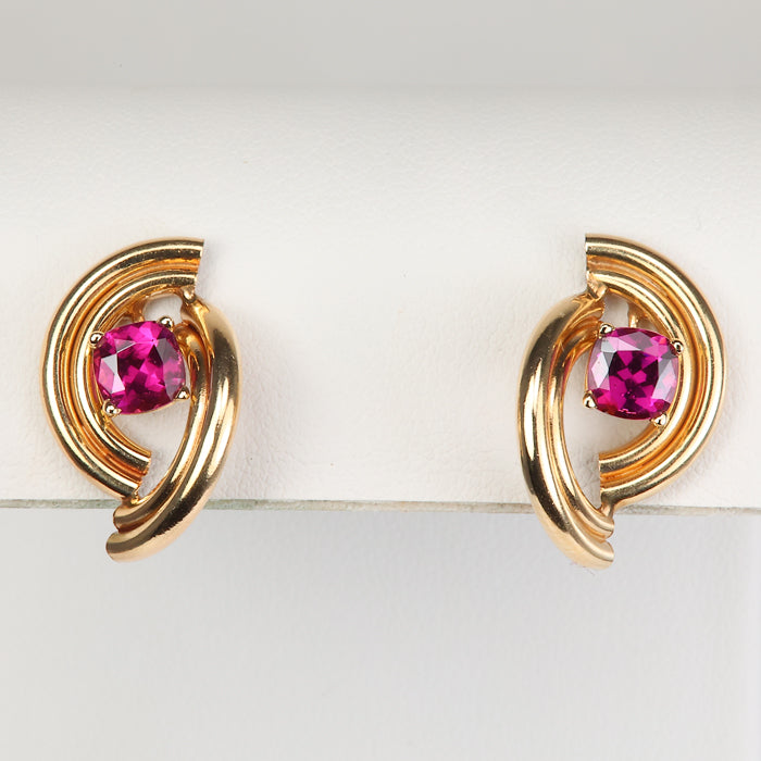 yellow gold earring jacket with studs 