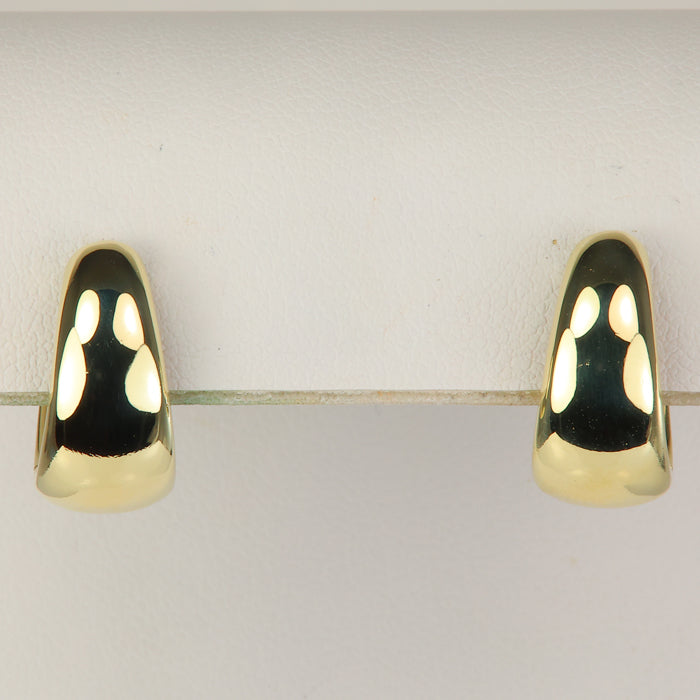 huggie hoop style earrings in gold