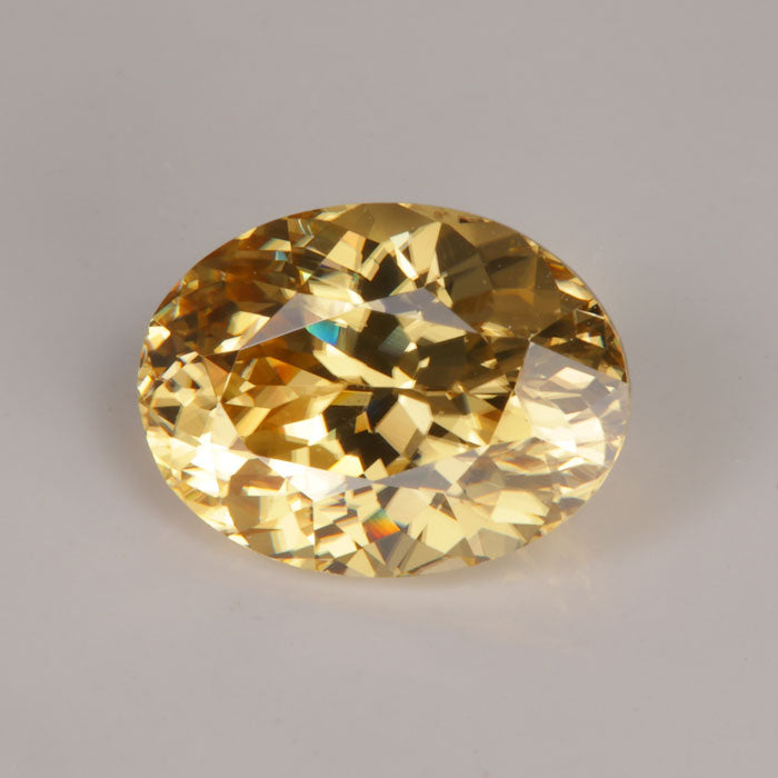 yellow zircon oval cut gemstone