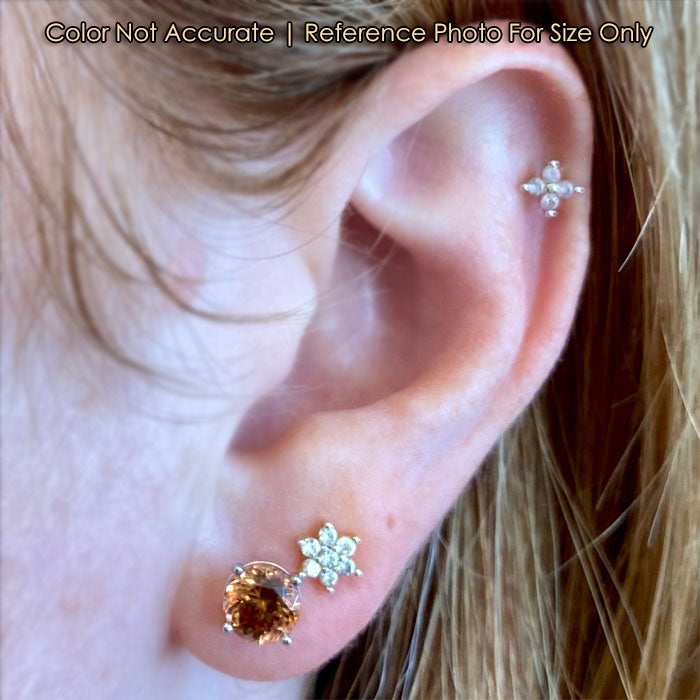 peach zircon gem earrings size 