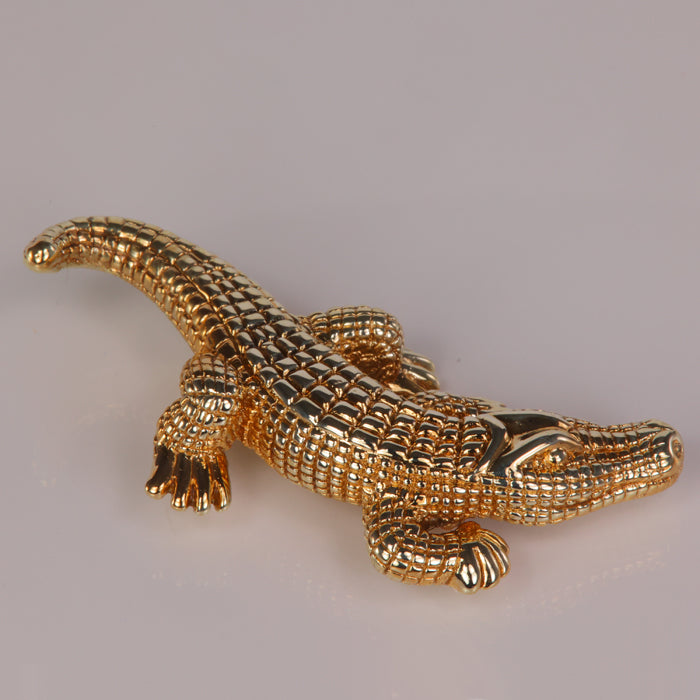 Alligator Pin 14K Yellow Gold Alligator Pin - Moriartys Gem Art