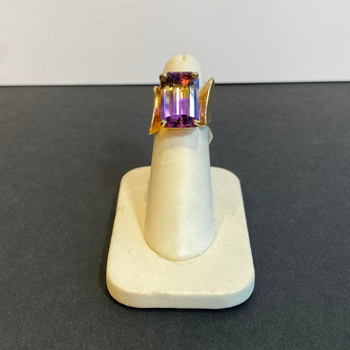 14k yellow gold ametrine ring