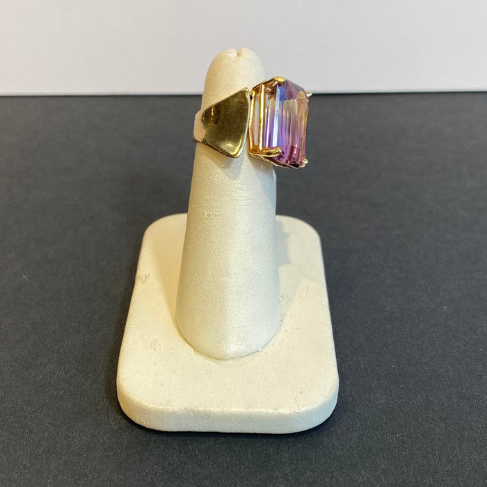 14k yellow gold ametrine ring