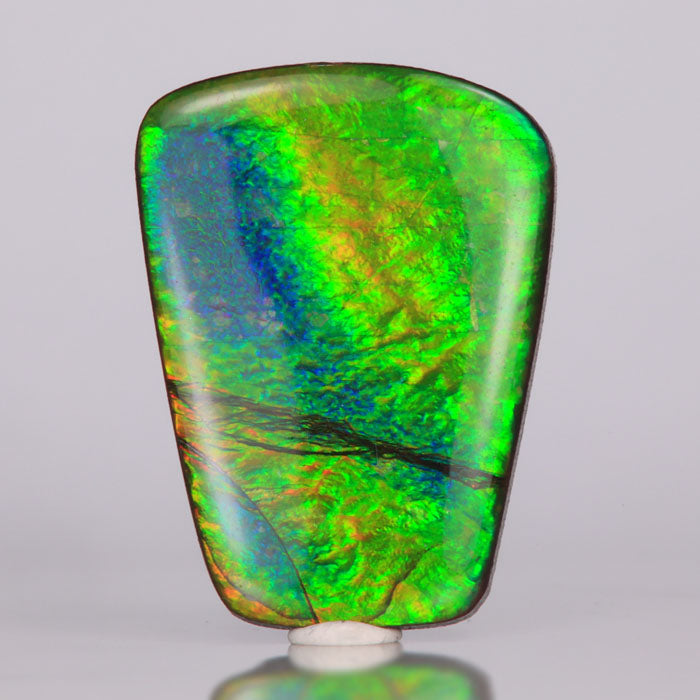 freeform ammolite gemstone fossil blue green yellow