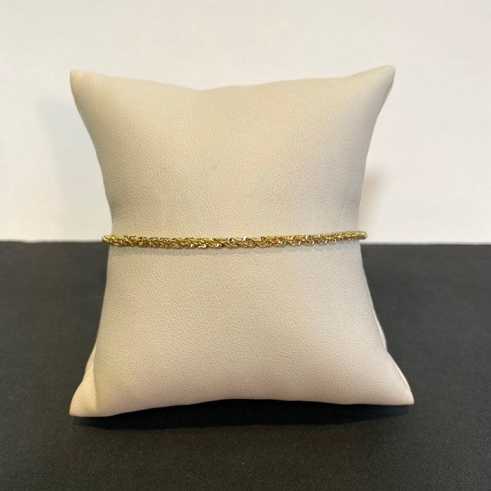 14k yellow gold anklet rope chain