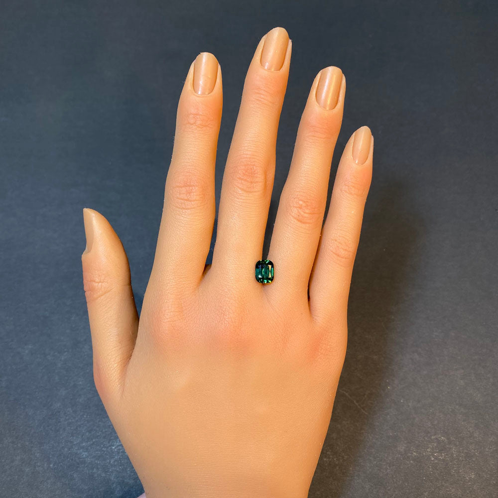 tourmaline blue green antique cushion