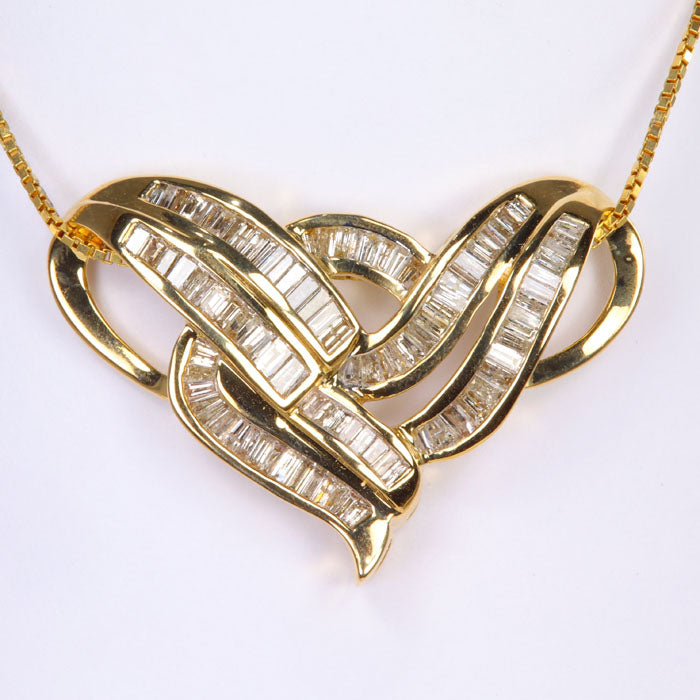 Slide Pendant Omega Necklace Charms 14K Yellow Gold Diamond Omega