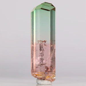 Bicolor natural tourmaline crystal pink green congo