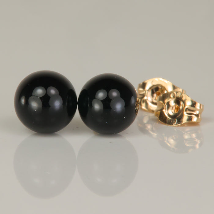 yellow gold onyx stud earrings