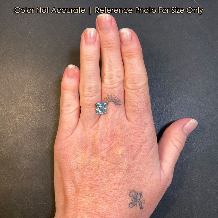 brilliant blue zircon gemstone size to hand