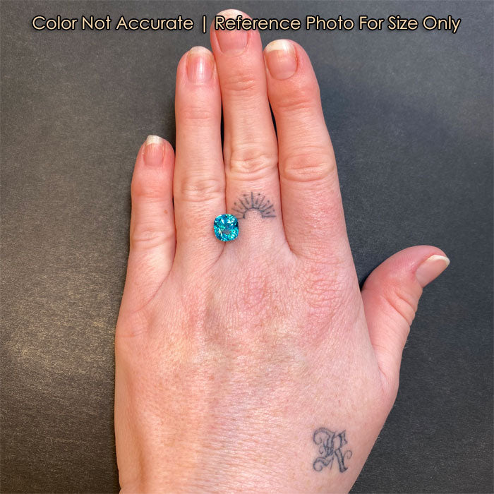 size of antique cushion cut zircon 
