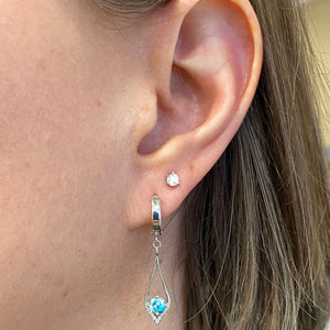blue zircon diamond white gold earrings dangle