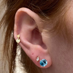 white gold and blue zircon stud earrings