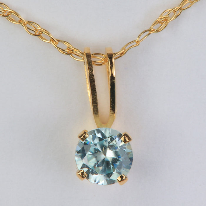 yellow gold and blue zircon necklace 
