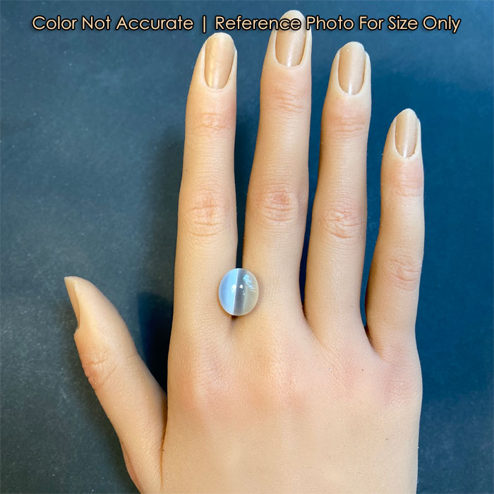 size of catseye white silliminite on hand