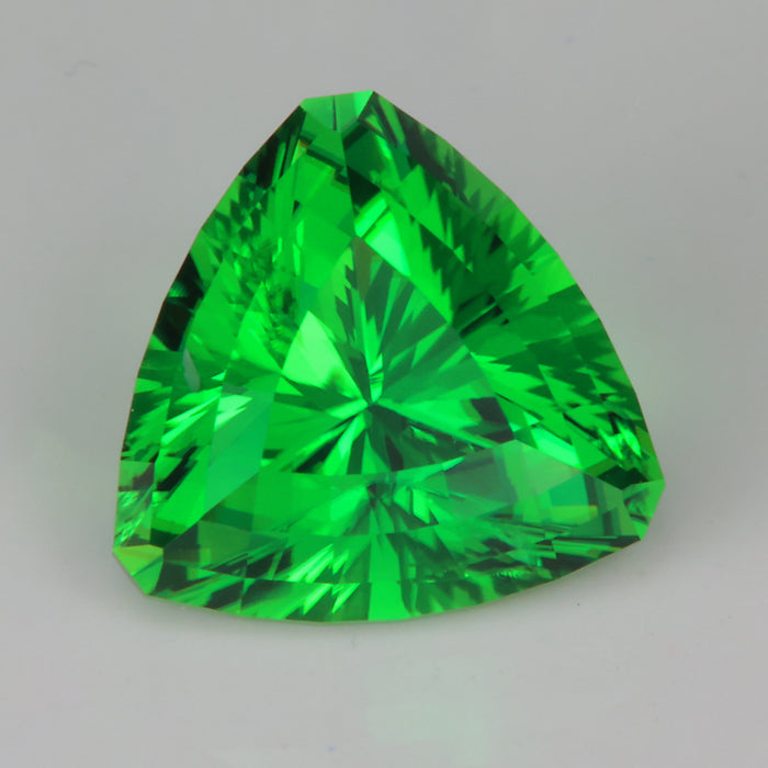 green color chrome tourmaline gem trilliant cut
