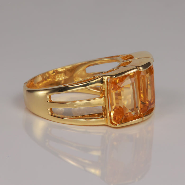estate yellow gold citrine ring