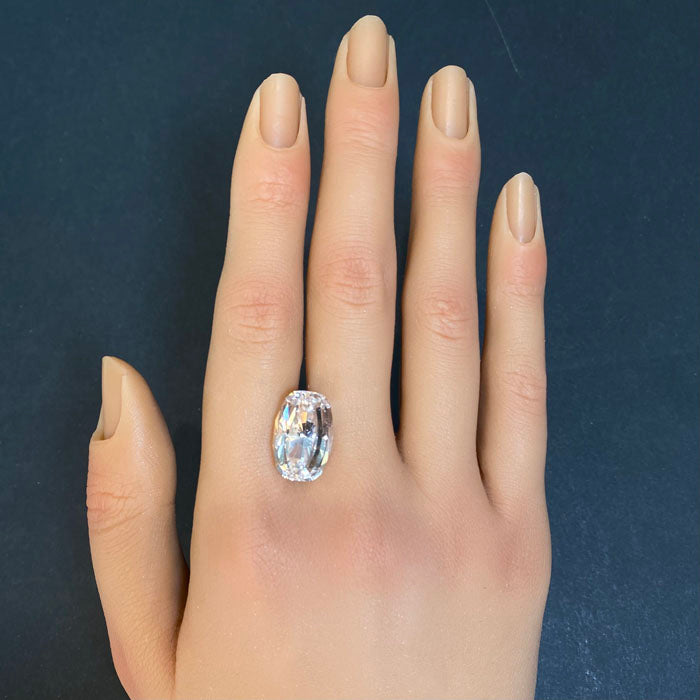 antique cushion cut colorless topaz