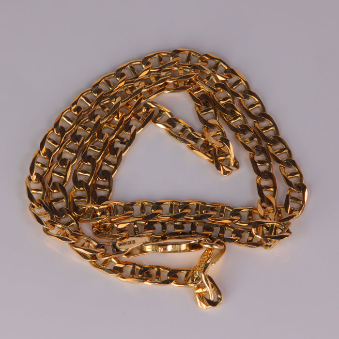yellow gold curb style anchor chain 